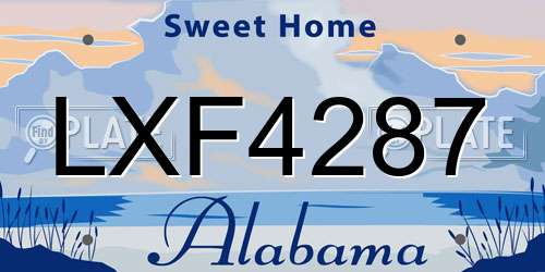 LXF4287 Alabama License Plate