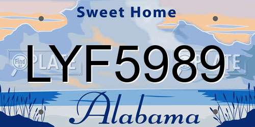 LYF5989 Alabama License Plate