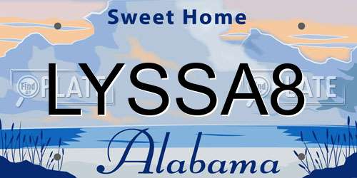 LYSSA8 Alabama License Plate