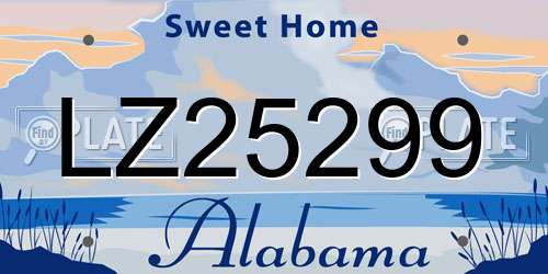 LZ25299 Alabama License Plate
