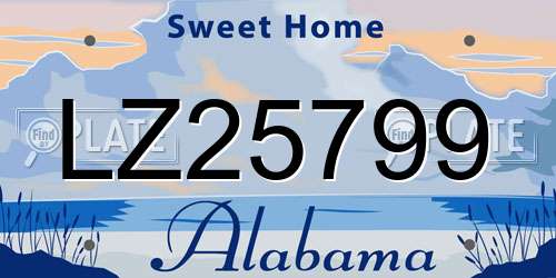 LZ25799 Alabama License Plate