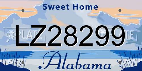 LZ28299 Alabama License Plate