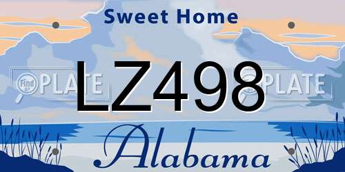 LZ498 Alabama License Plate