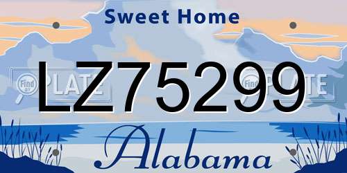 LZ75299 Alabama License Plate