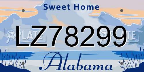 LZ78299 Alabama License Plate