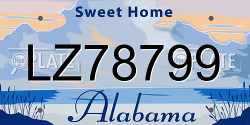 LZ78799 Alabama License Plate