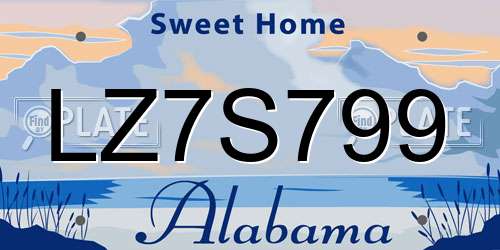LZ7S799 Alabama License Plate