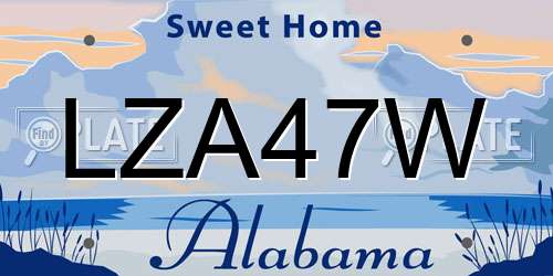 LZA47W Alabama License Plate