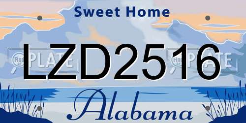 LZD2516 Alabama License Plate