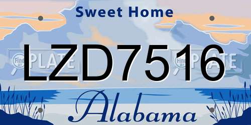 LZD7516 Alabama License Plate