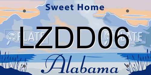 LZDD06 Alabama License Plate