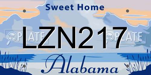 LZN217 Alabama License Plate