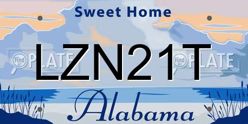 LZN21T Alabama License Plate