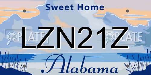 LZN21Z Alabama License Plate