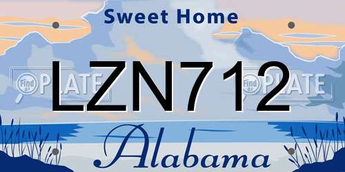 LZN712 Alabama License Plate