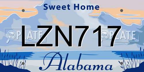 LZN717 Alabama License Plate