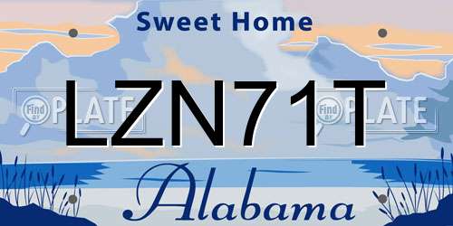 LZN71T Alabama License Plate