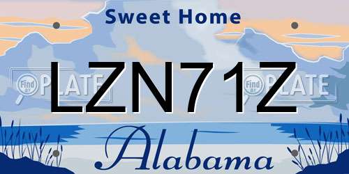 LZN71Z Alabama License Plate