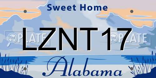 LZNT17 Alabama License Plate