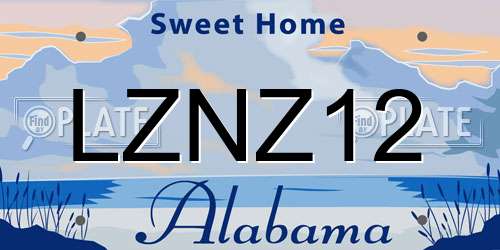 LZNZ12 Alabama License Plate