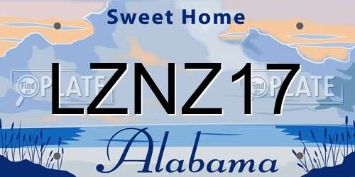 LZNZ17 Alabama License Plate