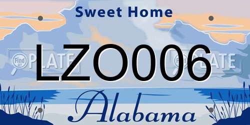 LZO006 Alabama License Plate