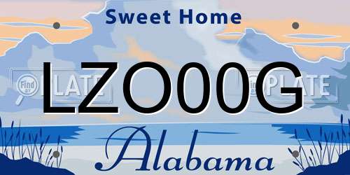 LZO00G Alabama License Plate