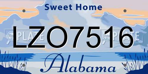 LZO7516 Alabama License Plate