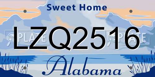 LZQ2516 Alabama License Plate