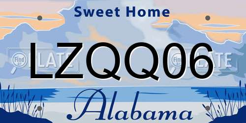 LZQQ06 Alabama License Plate