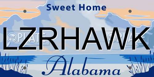LZRHAWK Alabama License Plate