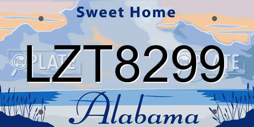 LZT8299 Alabama License Plate