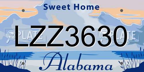 LZZ3630 Alabama License Plate