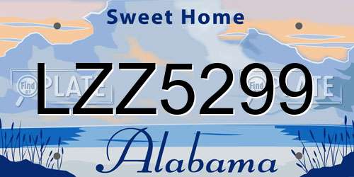 LZZ5299 Alabama License Plate