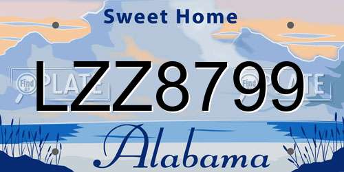LZZ8799 Alabama License Plate