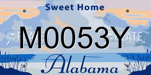 M0053Y Alabama License Plate