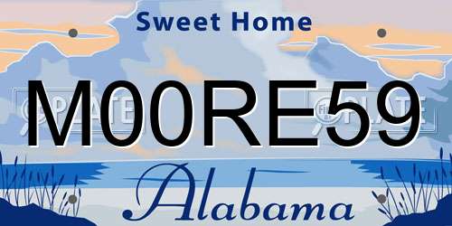 M00RE59 Alabama License Plate