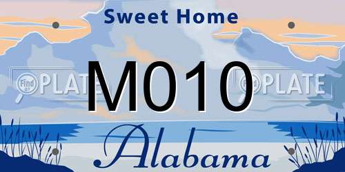 M010 Alabama License Plate