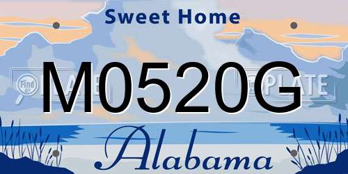 M0520G Alabama License Plate