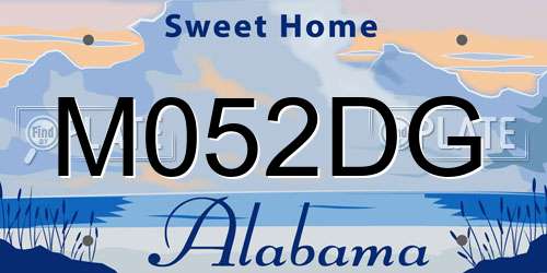 M052DG Alabama License Plate