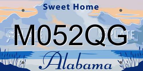 M052QG Alabama License Plate