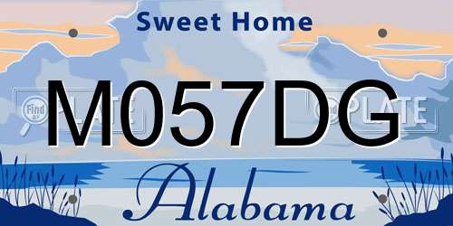 M057DG Alabama License Plate