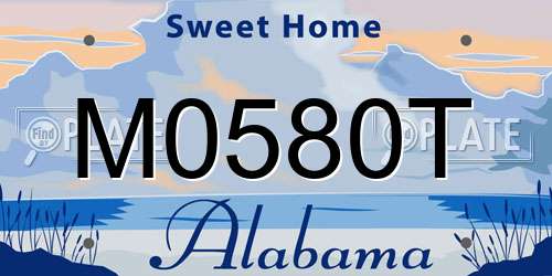 M0580T Alabama License Plate