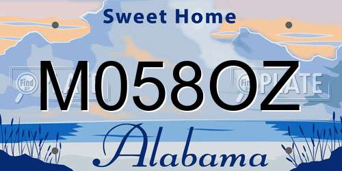 M058OZ Alabama License Plate