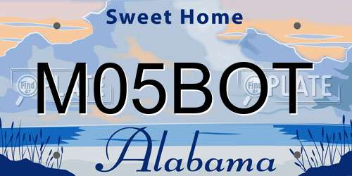 M05BOT Alabama License Plate