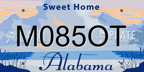 M085OT Alabama License Plate