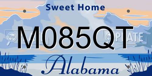M085QT Alabama License Plate