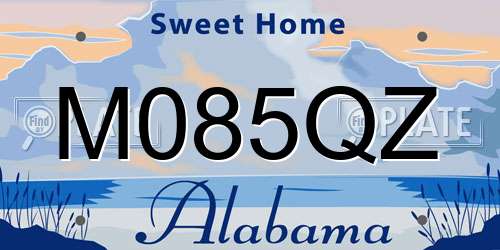M085QZ Alabama License Plate
