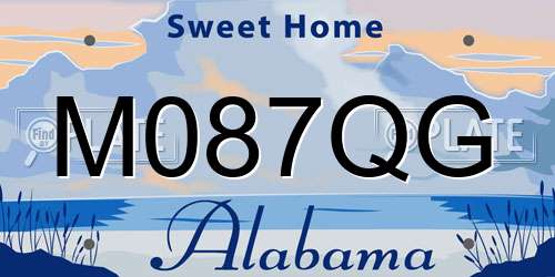 M087QG Alabama License Plate