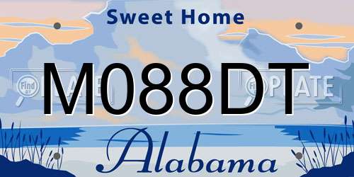 M088DT Alabama License Plate